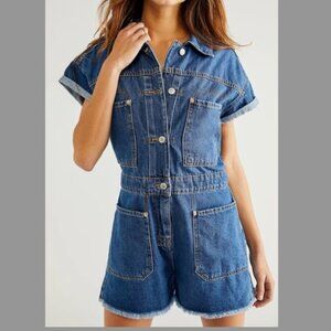Free People NWT Denim Romper